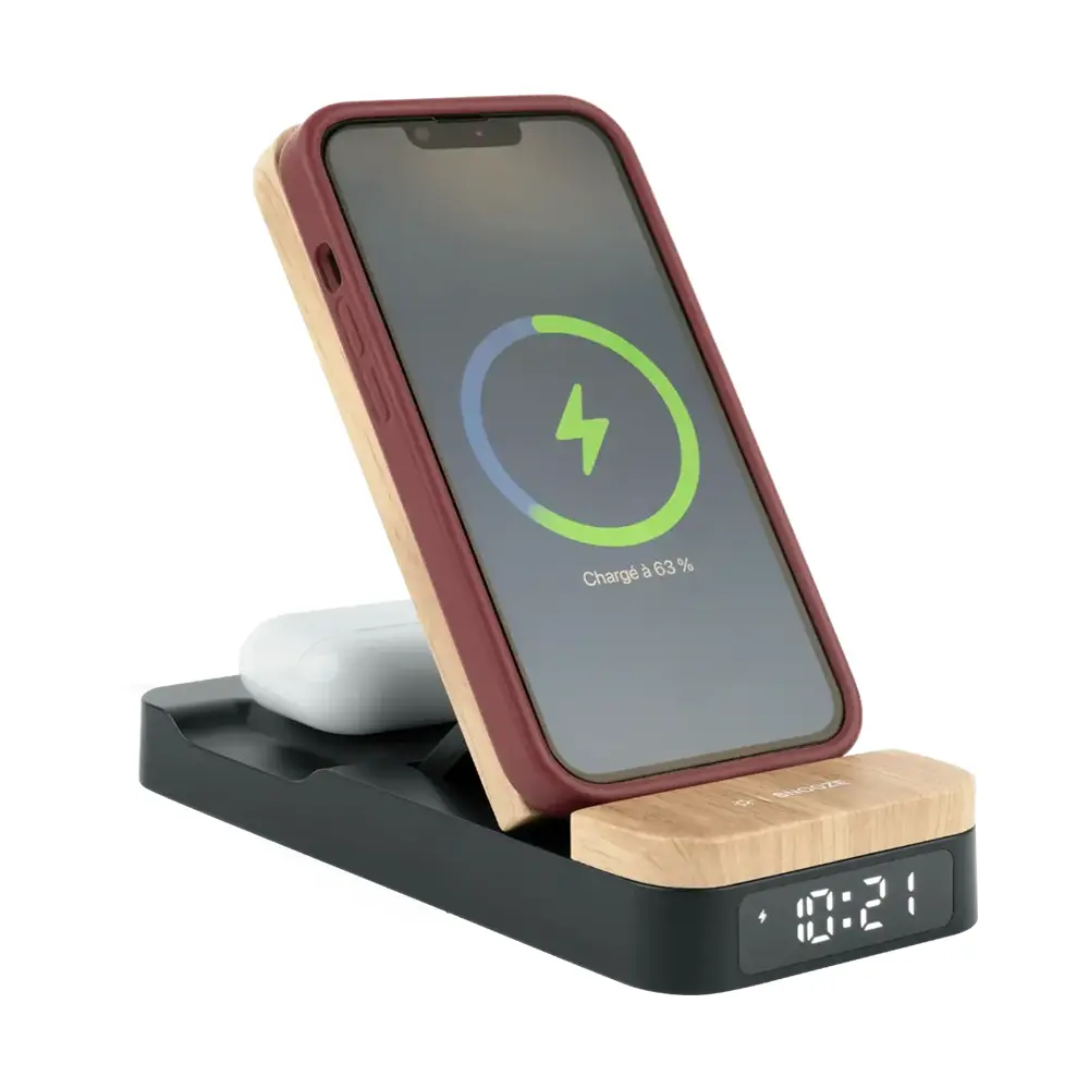 Réveil & chargeur 3 en 1